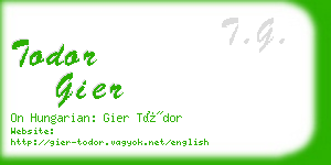 todor gier business card
